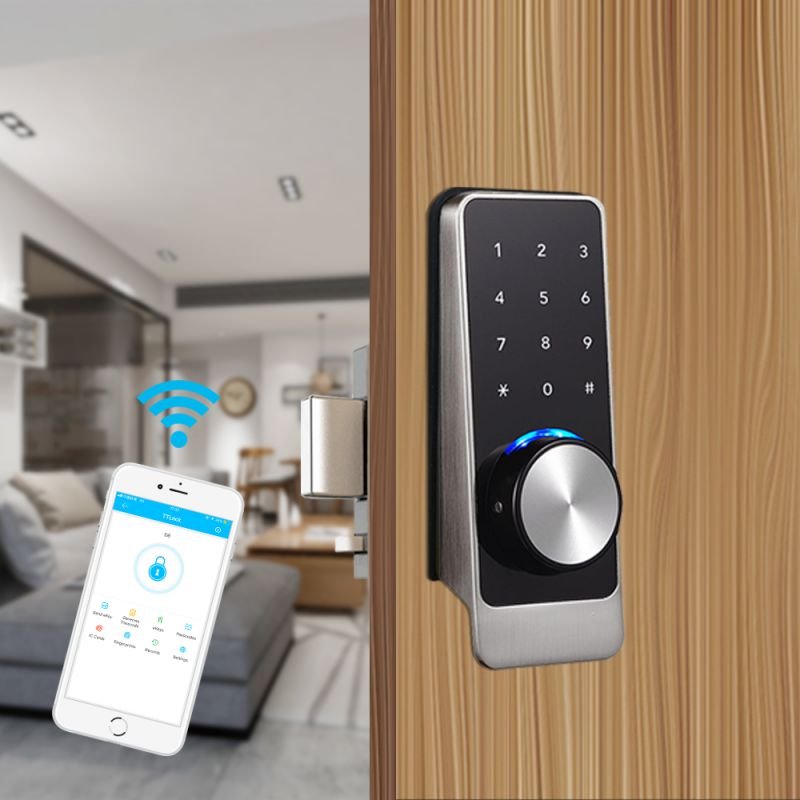 WiFi-Smart-Home-Electronic-Keyless-Keypad-Deadbolt-Door-Rim-Lock-fingerprint-door-lock-home-5 Keypad Lock For Wooden Doors Abuja